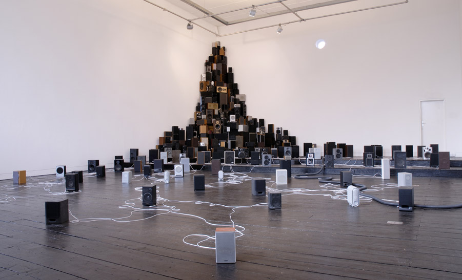 Installation for 300 speakers, Pianola and vacuum cleaner — Beaconsfield Gallery, 2009